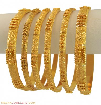 22k Filigree Bangles Set(6 pcs) ( Set of Bangles )