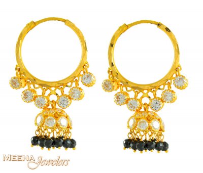 22Kt Gold Chandelier Hoops ( Hoop Earrings )