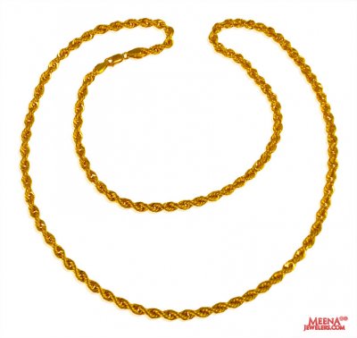 22 Kt Gold Rope Chain (26 Inch) ( Plain Gold Chains )
