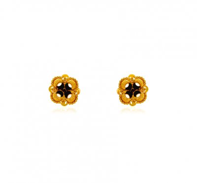 22 kt Gold Meenakari Earings ( 22 Kt Gold Tops )