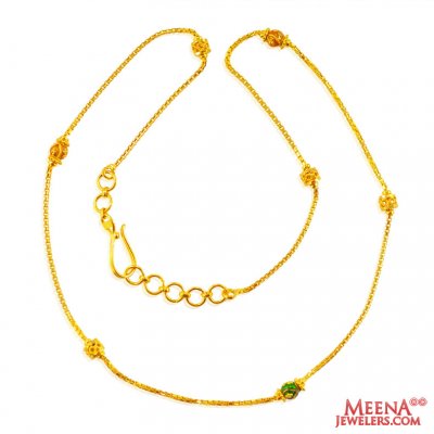 22K Gold Meena Balls Chain ( 22Kt Gold Fancy Chains )