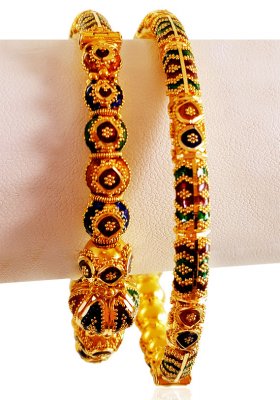 22kt Gold Meenakari Kada (2PCs) ( Kadas )