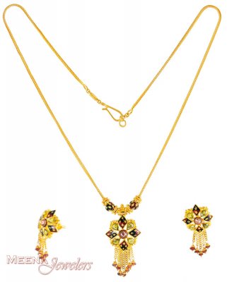 Gold Fancy Necklace Set ( Gold Designer Sets )