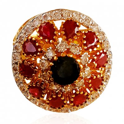 22Kt Gold Precious Stone Ring ( Ladies Rings with Precious Stones )