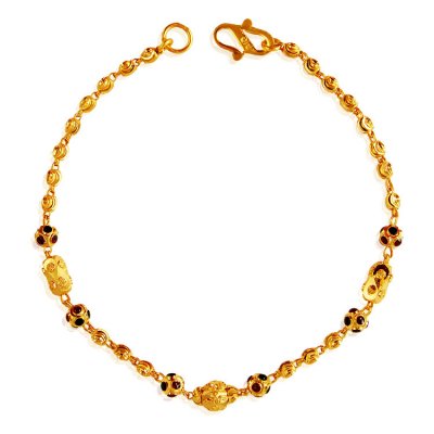 22Kt Gold Meenakari Bracelet  ( Ladies Bracelets )