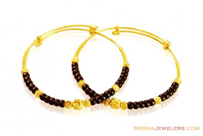 Fancy Black Bead Baby Kada 22k  ( Baby Bangles )