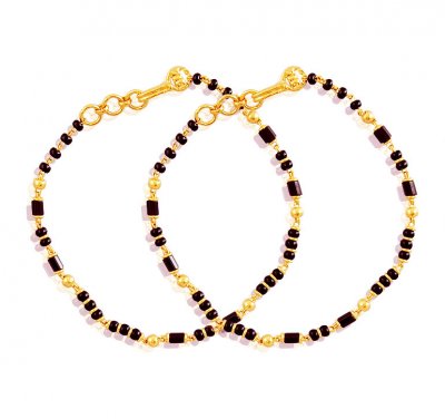 22k Black Beads Baby Mania ( Black Bead Bracelets )