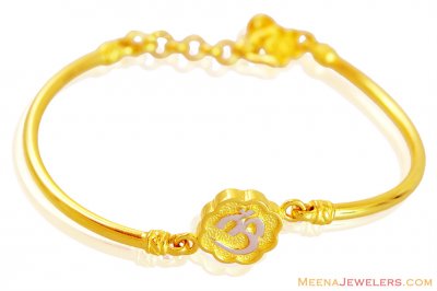 Gold Kids OM Bangle Bracelet ( 22Kt Baby Bracelets )