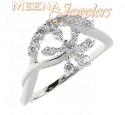 18Kt White Gold Designer Ladies Ring ( Ladies White Gold Rings )