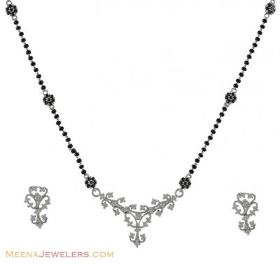 White Gold Mangalsutra Set ( Gold Mangalsutra Sets )