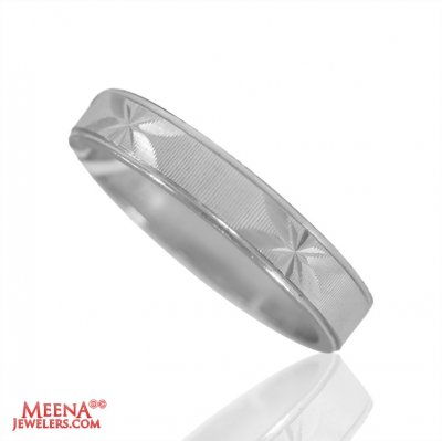 18Kt White Gold Designer Wedding Band ( Wedding Bands )