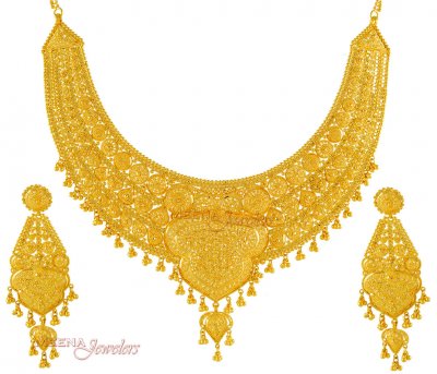 22Kt Bridal Necklace Set ( Bridal Necklace Sets )