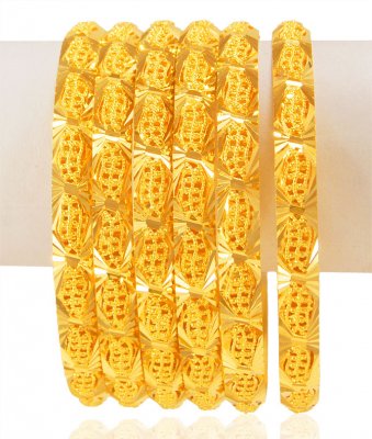 22k Gold Bangles Set (Set of 6) ( Set of Bangles )