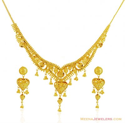 22k Beautiful Necklace Set  ( Light Sets )