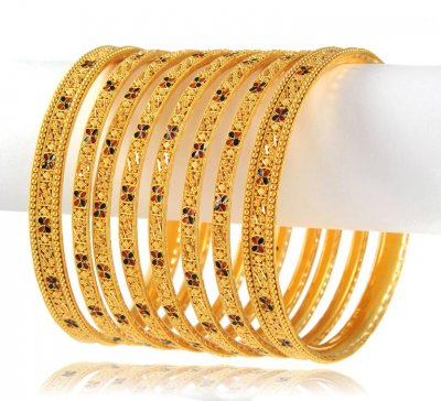 22Kt Gold Bangles(set of 8 Bangles) ( Set of Bangles )