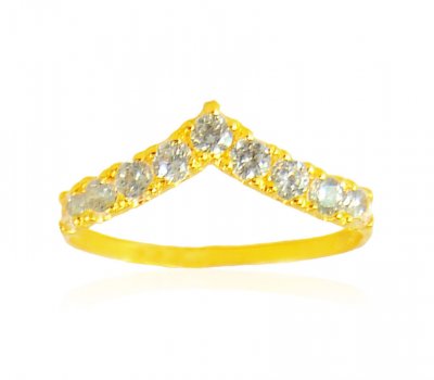 22Kt Gold CZ Ring ( Ladies Signity Rings )