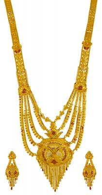 22KT Gold Tri Color Necklace Set ( Bridal Necklace Sets )