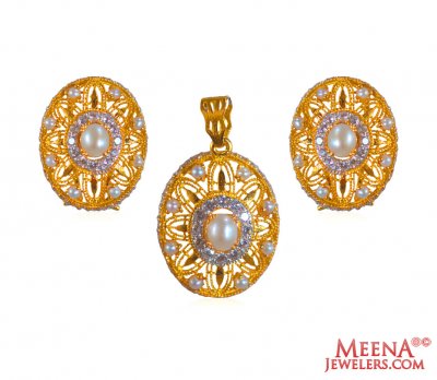 22K Gold Pendant Set ( Fancy Pendant Set )