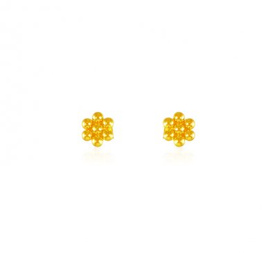 22k Gold Kids Earrings ( 22 Kt Gold Tops )
