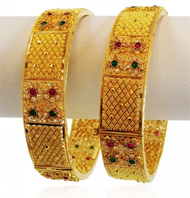 22K Gold Beautiful Stones Kada ( Kadas )