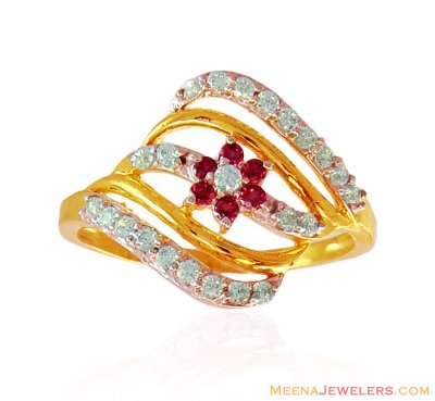 22k Gold CZ Ring ( Ladies Signity Rings )