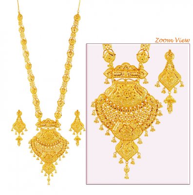 22K Gold Patta Necklace Set ( Bridal Necklace Sets )