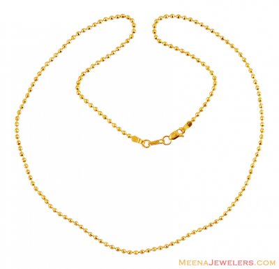 Gold Balls Chain 22k (18 in) ( 22Kt Gold Fancy Chains )