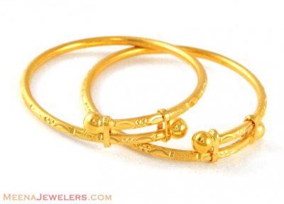 22kt Gold Fancy Baby Bangles ( Baby Bangles )