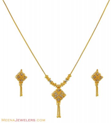 22k Two Tone Necklace Set ( Light Sets )