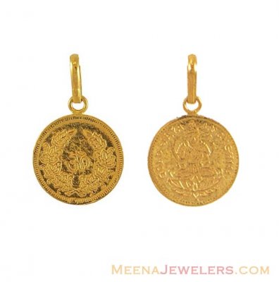 Holy OM and Laxmi Pendant (22 Karat) ( Om Pendants )