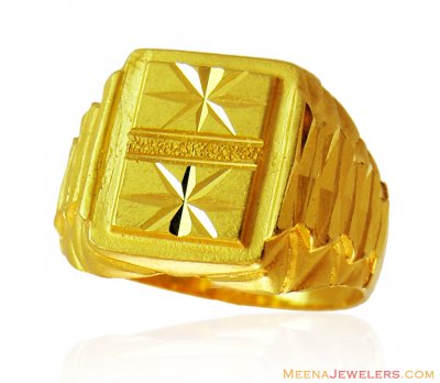 22k Fancy Mens Ring ( Mens Gold Ring )