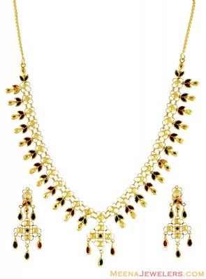 22k Gold Meenakri Set ( 22 Kt Gold Sets )