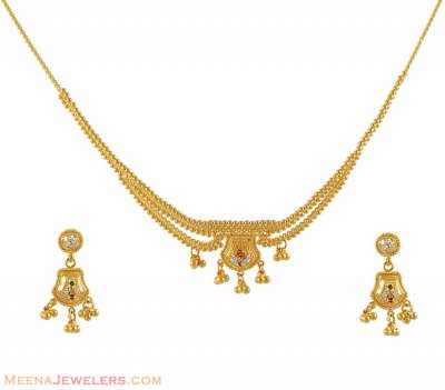 Necklace and earring set with filigree ( Light Sets )