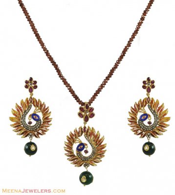 Victorian Pendant, Earrings Set ( Diamond Victorian Jewelry )