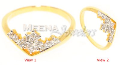 18Kt Yellow Gold Diamond Ring ( Diamond Rings )