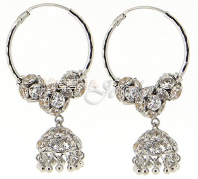 22 Kt White Gold Hoops ( Hoop Earrings )