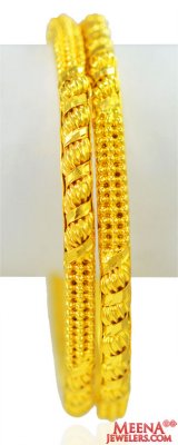 22k  Gold filigree Bangles (2 PCs) ( Gold Bangles )