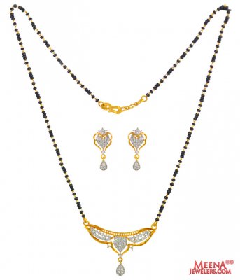 22Karat Gold Cz Mangalsutra Set ( Gold Mangalsutra Sets )