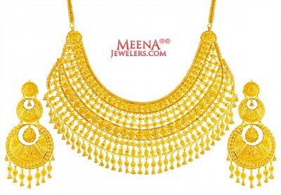 22Kt Gold Necklace Earring Set ( 22 Kt Gold Sets )