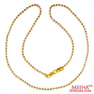 22kt Gold Two Tone Balls Chain ( 22Kt Gold Fancy Chains )