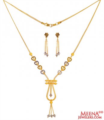 22K Gold Two Tone Dokia Set  ( Light Sets )