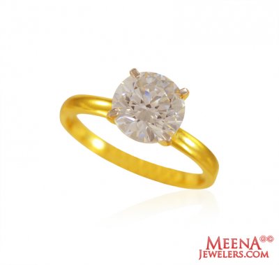 22K Gold Solitaire Ring ( Ladies Signity Rings )