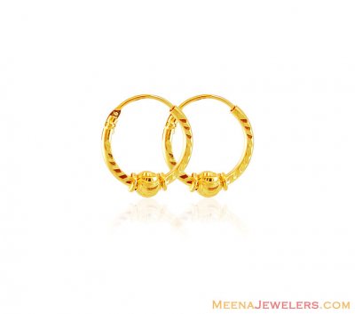 Gold Ball Hoop Earrings ( Hoop Earrings )