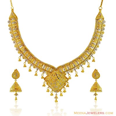 22k Designer Two Tone Set ( 22 Kt Gold Sets )