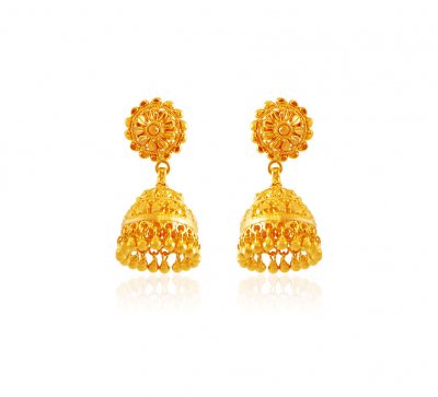 22K Gold Jhumki Earrings  ( 22Kt Gold Fancy Earrings )