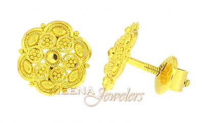 22K Gold Filigree Earrings ( 22 Kt Gold Tops )