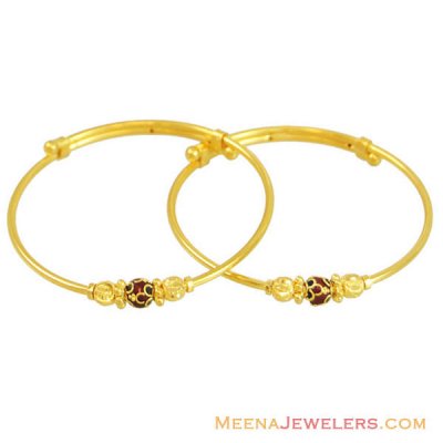 22k Meenakari Kids Kada(2 Pcs) ( Baby Bangles )