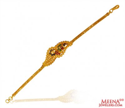 22k Gold Meenakari Bracelet  ( Ladies Bracelets )