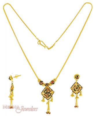 22K Gold Necklace Set ( Gold Designer Sets )