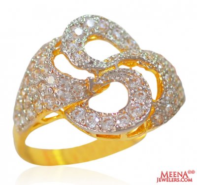 22k Gold Designer Signity Ring ( Ladies Signity Rings )